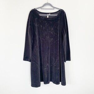 J.‎ Jill Purejill black velvety soft long sleeve flowy stretch dress - Large
